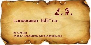 Landesman Héra névjegykártya